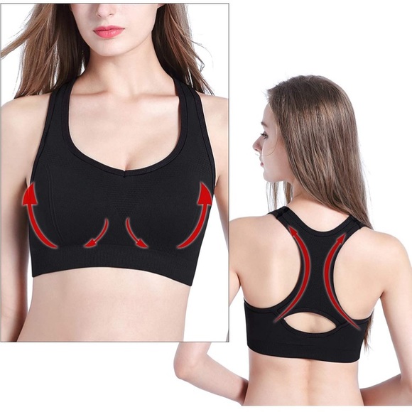 NWOT EMY 2-Pack Black/Gray Racerback Sports Bras Pullover Sports Bra Small (S) - Picture 2 of 12